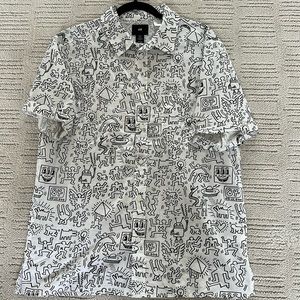 H&M x Keith Haring Collab Medium Button Up Shirt
